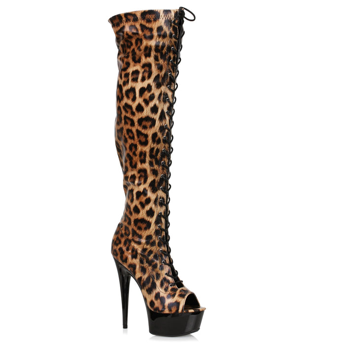 6" Peeptoe Thigh High Boot with Laces and Side Zipper (ES609-ZOELLE)