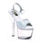 7" Heel Stiletto Heel Silver Glitter Sandal with a 3" Platform (ES711-Flirt-G)