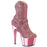 Baby Pink 7" Rhinestone Cowgirl Ankle Boot w/ Detachable O-Ring Boot Straps & Chrome Platform