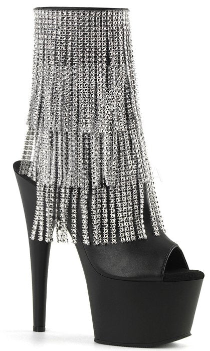 7" Heel Open Toe Ankle Fringed Boot(ADORE-1024RSF)