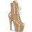 Gold Glitter Pat/M Item # (SKU): ADO1020GP/GG/M 7" (178mm) Heel, 2 3/4" (70mm) Platform Lace-Up Front Ankle Boot, Inner Side Zip Closure