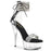 Clear and Black 6" (152mm) Heel, 1 3/4" (45mm) Platform Close Back Ankle Cuff Sandal w/Side Lacing Featuring Rhinestone Embellished Ankle Cuff & Toe Strap, Back Zip Closure