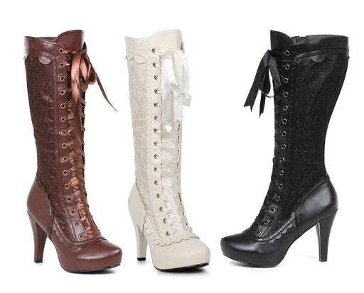 Beautiful 4" Heel Lace Boots with hidden platform (ES414-MARY)