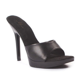 Black PU 5" Heel Mule sandal with mini platform (ES502-Vanity)