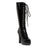 Black Patent 5" Heel Stretch Knee Boot W/Inner zipper