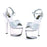 7" Heel Stiletto Heel Silver Glitter Sandal with a 3" Platform (ES711-Flirt-G)