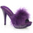 Purple 4 1/2" Marabou Slipper with Rhinestone Embellished Heel and Platform