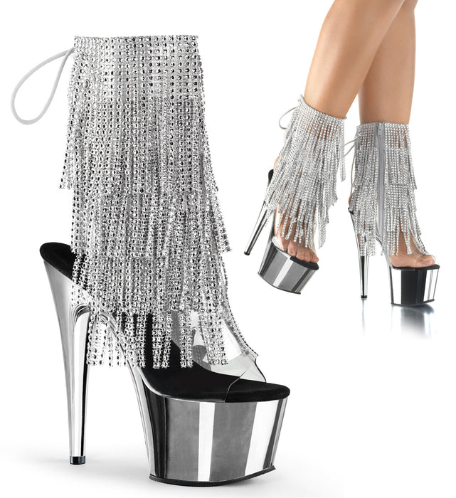 7" Heel Open Toe Fringe Ankle Boot (ADORE-1017RSF)