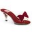 Red 3" (76mm) Heel, 1/8" (3mm) Platform Slide w/ Velvet Bow & Flower Filled Heel (BELLE-301BOW)
