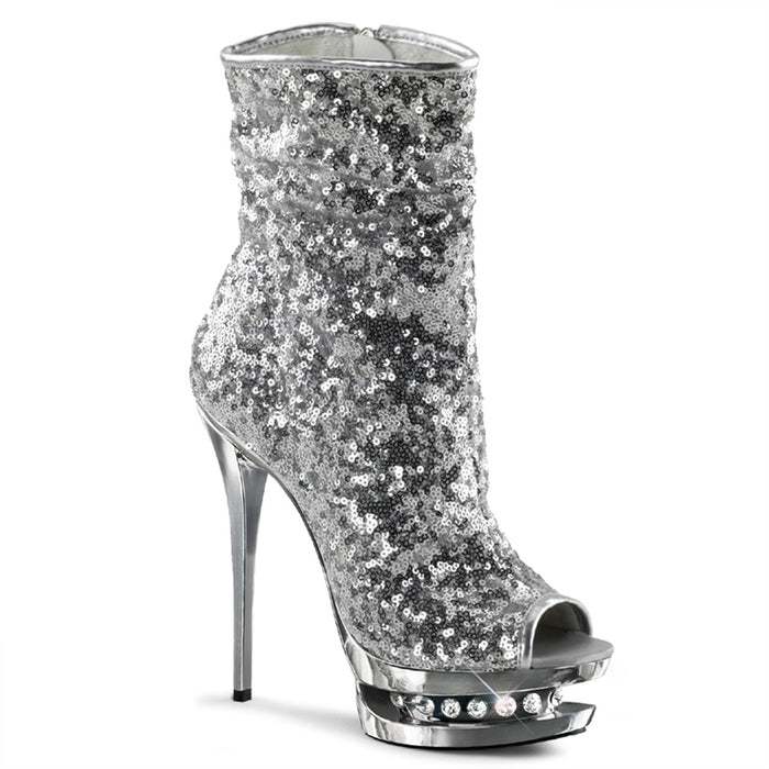 6" Sequined Open Toe Ankle Boot (BLONDIE-R-1008)