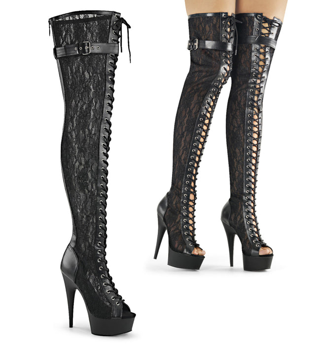 6" Lace-Up Platform Thigh Boot (DELIGHT-3025ML )