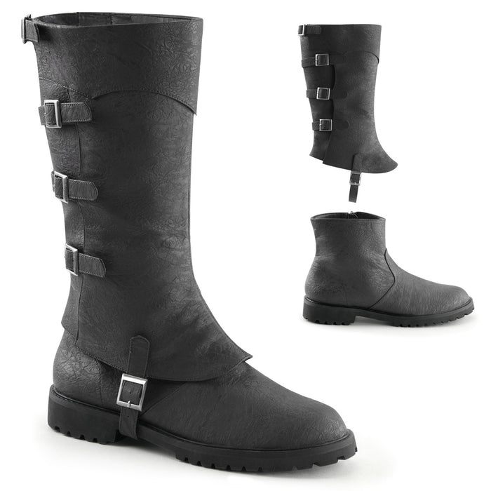 Men's Buckled Strap Knee Boots (GOTHAM-105)