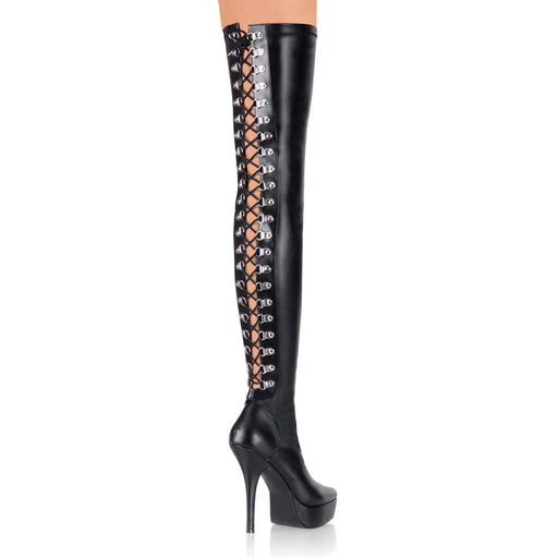 5 1/4" Lace-Up Stretch Platform Thigh Boot (INDULGE-3063)