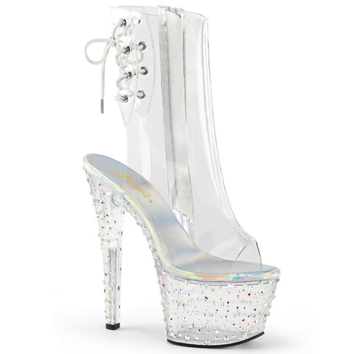 7" Open Toe Ankle Rhinestone Boot (STARDANCE-1018C-7)